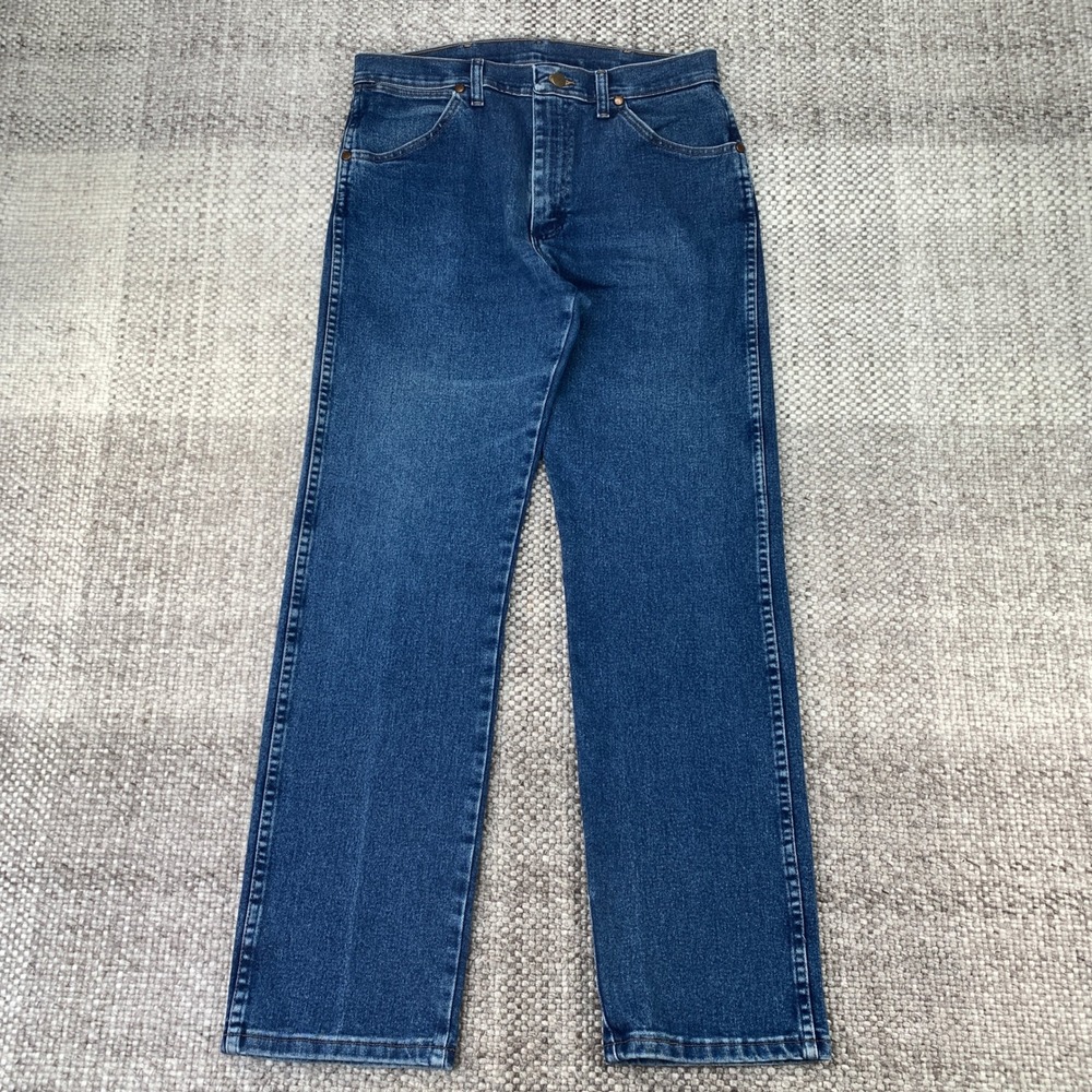 Wrangler Straight Leg Jeans Mens 32x32 Blue Medium Wash Western Denim Classic